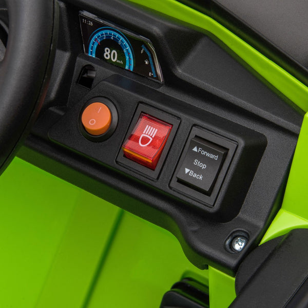 English Elm 12v Kids Electric Ride on Utv with Led Lights Horn Safety Belt Forward Reverse Green W2181P160394
