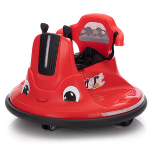 English Elm 12v Snail Electric Bumper Ride on Car with 360 Spin Led Music Parental Remote Ages 3-8 Black+Red W2181P160381