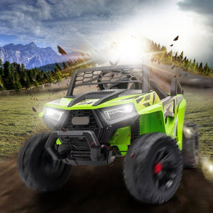 English Elm 12v Kids Electric Ride on Utv with Led Lights Horn Safety Belt Forward Reverse Green W2181P160394
