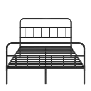 English Elm Queen Metal Platform Bed Frame with Headboard & Footboard, Sturdy Slats, 660 lb Capacity, Black W578P147731