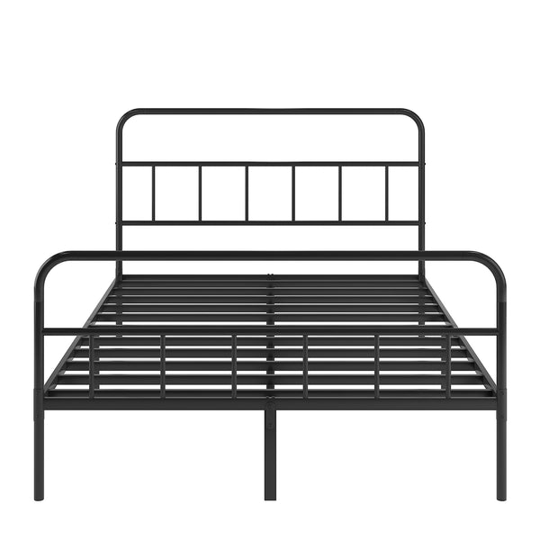 English Elm Queen Metal Platform Bed Frame with Headboard & Footboard, Sturdy Slats, 660 lb Capacity, Black W578P147731