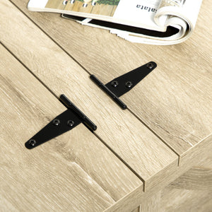 English Elm HOMCOM Farmhouse Square Coffee Table with Lift-Top Hidden Storage, Oak Finish, Sturdy Pine Legs 31.5" W2225P160374