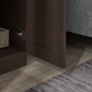 English Elm Homcom 69" Tall Modern Storage Cabinet With Soft-Close Doors, Adjustable Shelves & Coffee Finish W2225P160351