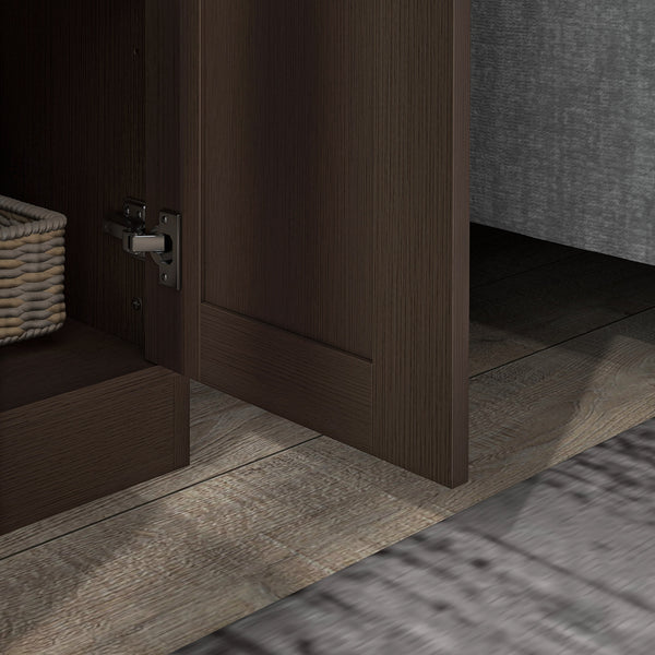 English Elm Homcom 69" Tall Modern Storage Cabinet With Soft-Close Doors, Adjustable Shelves & Coffee Finish W2225P160351
