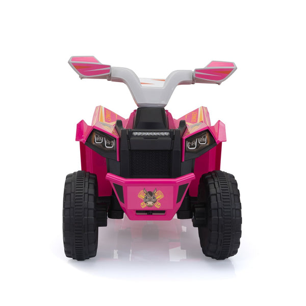 English Elm 6v Kids Ride on Atv Toddler Electric Car with Detachable Trailer and Bluetooth Audio Rose W2181P160390