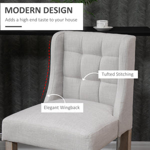 English Elm HOMCOM Tufted Upholstered Bar Stools Set of 2 with Back, High-Density Foam Seats & Rubber Wood Legs, Beige W2225P160371