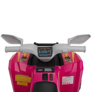 English Elm 6v Kids Ride on Atv Toddler Electric Car with Detachable Trailer and Bluetooth Audio Rose W2181P160390