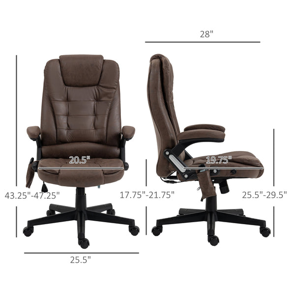 English Elm HOMCOM High-Back Microfiber Massage Office Chair with Heat, 6-Point Vibration, Recline, Remote W2225P160362