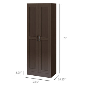 English Elm Homcom 69" Tall Modern Storage Cabinet With Soft-Close Doors, Adjustable Shelves & Coffee Finish W2225P160351