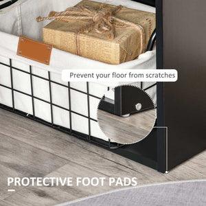 English Elm HOMCOM 47" Modern Home Office Desk with 6-Tier Shelves, Space-Saving Writing Table, Black W2225P160352