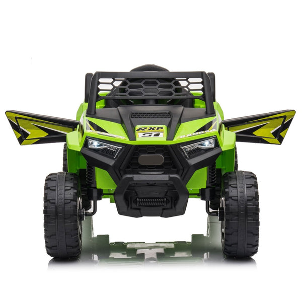 English Elm 12v Kids Electric Ride on Utv with Led Lights Horn Safety Belt Forward Reverse Green W2181P160394