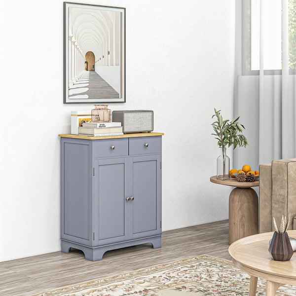 English Elm Homcom Versatile Sideboard Buffet Cabinet With 2 Drawers, Adjustable Shelf For Modern Home Storage W2225P160346
