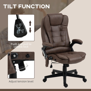 English Elm HOMCOM High-Back Microfiber Massage Office Chair with Heat, 6-Point Vibration, Recline, Remote W2225P160362