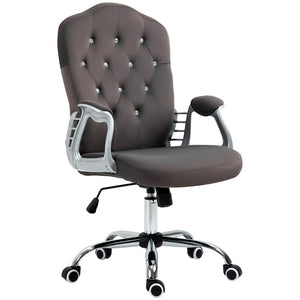 English Elm Vinsetto Luxurious Velvet Office Chair With Adjustable Height, Swivel Wheels, And Tilt Function, Dark Gray W2225P160369-GIGA