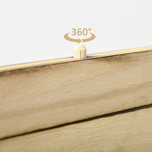 English Elm HOMCOM 4-Panel Wood Room Divider with 5x7 Rotating Photo Frames, Folding Privacy Screen 67"H Durable Natural W2225P160345