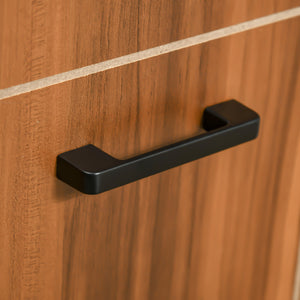 English Elm HOMCOM Retro Wine Cabinet Sideboard for 6 Bottles with Glass Holders, Drawer & Distressed Wood Finish W2225P160353