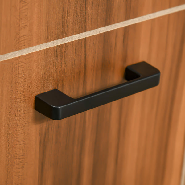 English Elm HOMCOM Retro Wine Cabinet Sideboard for 6 Bottles with Glass Holders, Drawer & Distressed Wood Finish W2225P160353