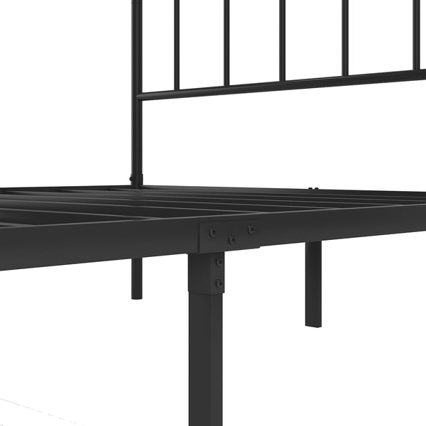 English Elm Queen Metal Platform Bed Frame with Headboard & Footboard, Sturdy Slats, 660 lb Capacity, Black W578P147731