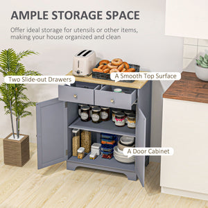 English Elm Homcom Versatile Sideboard Buffet Cabinet With 2 Drawers, Adjustable Shelf For Modern Home Storage W2225P160346