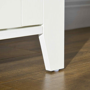 English Elm HOMCOM Farmhouse Modern TV Stand 55" Console with Adjustable Shelves, Cabinets & Cable Management W2225P160348