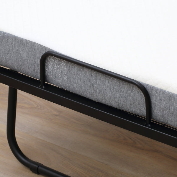 English Elm HOMCOM Foldaway Guest Bed with 4" Removable Foam Mattress, Steel Frame, Locking Wheels, 78.75"x35.5" W2225P160357