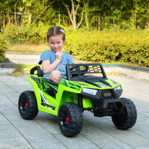 English Elm 12v Kids Electric Ride on Utv with Led Lights Horn Safety Belt Forward Reverse Green W2181P160394