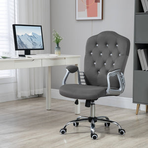 English Elm Vinsetto Luxurious Velvet Office Chair With Adjustable Height, Swivel Wheels, And Tilt Function, Dark Gray W2225P160369-GIGA