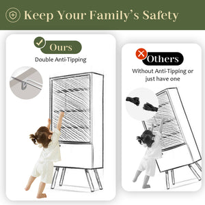 English Elm 4 Drawer Dresser Black - Modern Rattan-Front Chest with Wide Metal-Handle Drawers, Durable MDF Storage W2227P144261