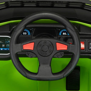 English Elm 12v Kids Electric Ride on Utv with Led Lights Horn Safety Belt Forward Reverse Green W2181P160394