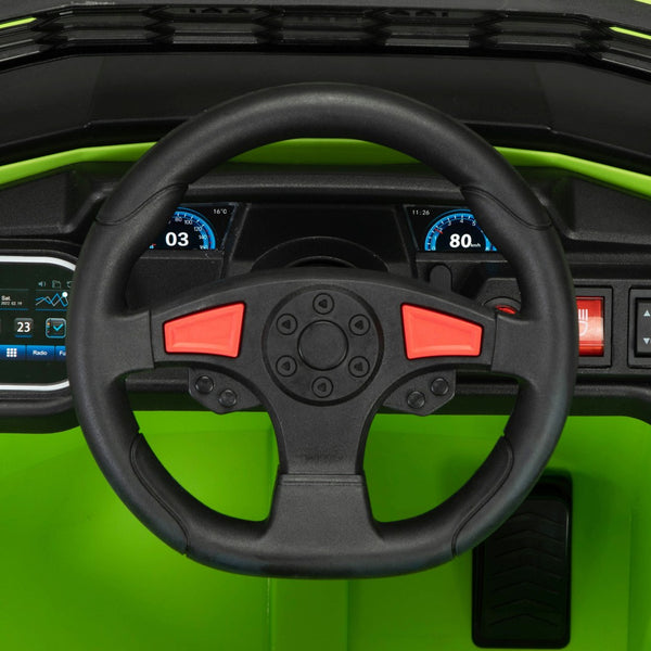 English Elm 12v Kids Electric Ride on Utv with Led Lights Horn Safety Belt Forward Reverse Green W2181P160394
