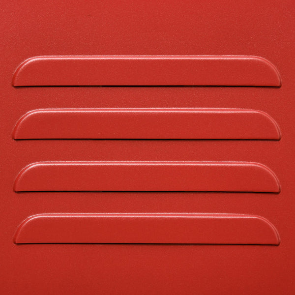 English Elm HOMCOM Industrial End Table Red with Locker-Style Door, Adjustable Steel Shelf, Anti-Tip, Sturdy Design W2225P160356