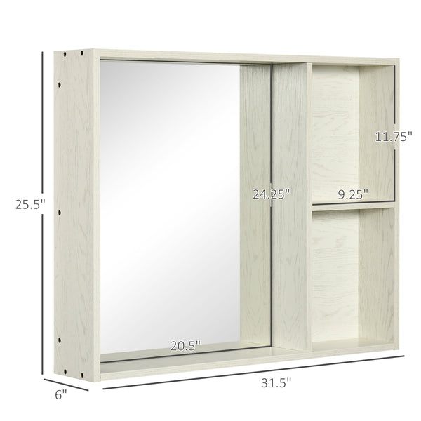 English Elm Kleankin 31.5" Wall-Mounted Bathroom Medicine Cabinet With Mirror & Storage Shelves For Organized Utility W2225P160359