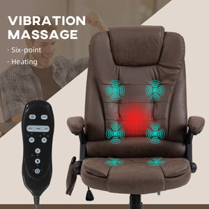 English Elm HOMCOM High-Back Microfiber Massage Office Chair with Heat, 6-Point Vibration, Recline, Remote W2225P160362