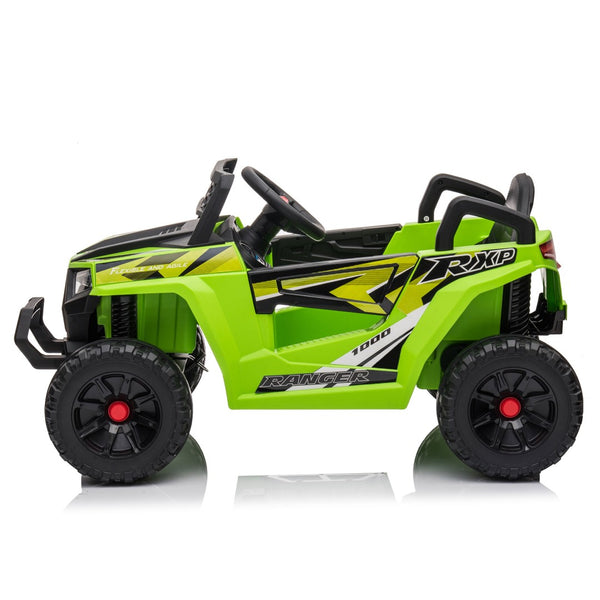 English Elm 12v Kids Electric Ride on Utv with Led Lights Horn Safety Belt Forward Reverse Green W2181P160394