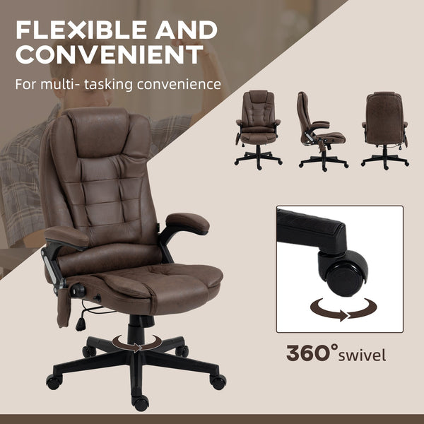 English Elm HOMCOM High-Back Microfiber Massage Office Chair with Heat, 6-Point Vibration, Recline, Remote W2225P160362