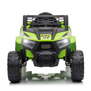 English Elm 12v Kids Electric Ride on Utv with Led Lights Horn Safety Belt Forward Reverse Green W2181P160394