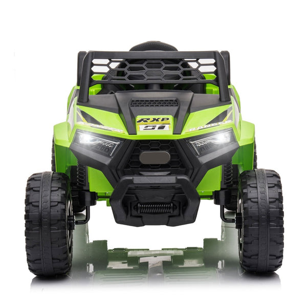 English Elm 12v Kids Electric Ride on Utv with Led Lights Horn Safety Belt Forward Reverse Green W2181P160394