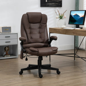English Elm HOMCOM High-Back Microfiber Massage Office Chair with Heat, 6-Point Vibration, Recline, Remote W2225P160362