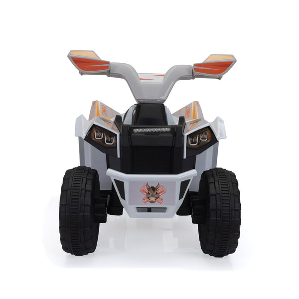 English Elm 6v Kids Ride on Atv Toddler Electric Car with Detachable Trailer and Bluetooth Audio White W2181P160385