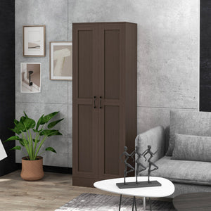 English Elm Homcom 69" Tall Modern Storage Cabinet With Soft-Close Doors, Adjustable Shelves & Coffee Finish W2225P160351