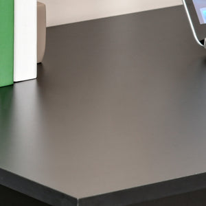 English Elm HOMCOM 47" Modern Home Office Desk with 6-Tier Shelves, Space-Saving Writing Table, Black W2225P160352