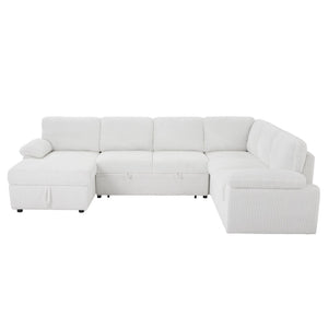 English Elm Oversized Modular Sectional Sofa With Storage Ottoman | L/U Shaped Corduroy Sleeper Couch, Comfort & Style W876S00234-GIGA