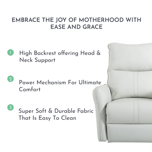 English Elm 270° Power Swivel Rocker Recliner Chair - Pu Leather Electric Glider With Usb Ports For Comfort W1028S00026