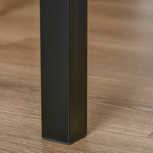 English Elm HOMCOM Compact 3-Piece Square Dining Set with Metal Frame, MDF Top, Space-Saving Cottage Style Seating Black W2225P160421