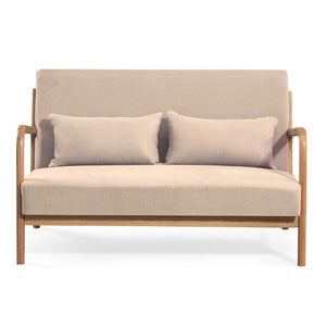 English Elm Leisure Two Seat Linen Sofa with Solid Wood Arms Mid Century Modern Living Room W1955P144546