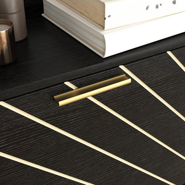 English Elm Shoe Cabinet with 3 Flip Drawers & Open Shelves, Slim Rustic Herringbone Organizer for Entryway Black W2227P144265