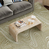 Hearth and Haven Trexm Minimalist Coffee Table with Curved Art Deco Design For Living Room Or Dining Room WF317095AAD