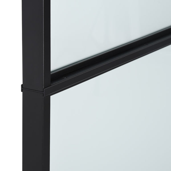 English Elm Homcom Frosted Tempered Glass Sliding Barn Door Carbon Steel Frame Privacy Room Divider W2225P160419