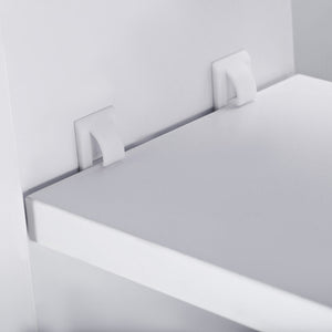 English Elm HOMCOM Modern Double Door Wall Medicine Cabinet Mirror, 31.5"x23.5", White MDF, Quiet Hinges & Ample Storage W2225P160434
