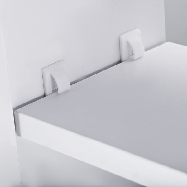 English Elm HOMCOM Modern Double Door Wall Medicine Cabinet Mirror, 31.5"x23.5", White MDF, Quiet Hinges & Ample Storage W2225P160434